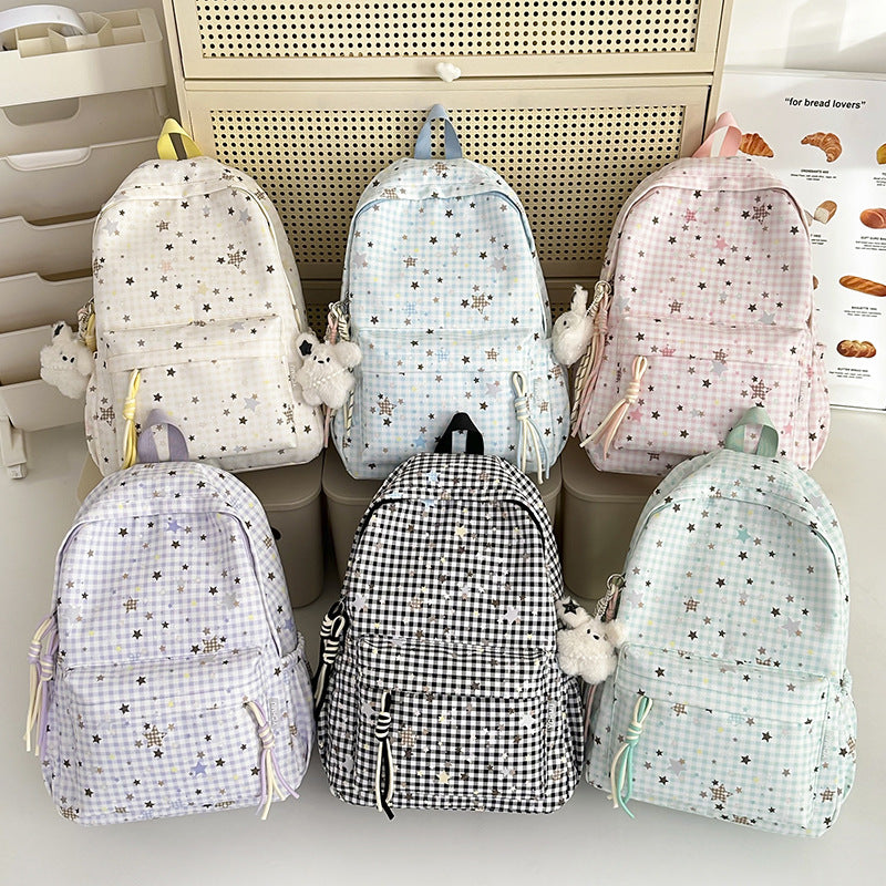 Cute Decorative Star-Embellished Backpack LoungeYard — product view 4