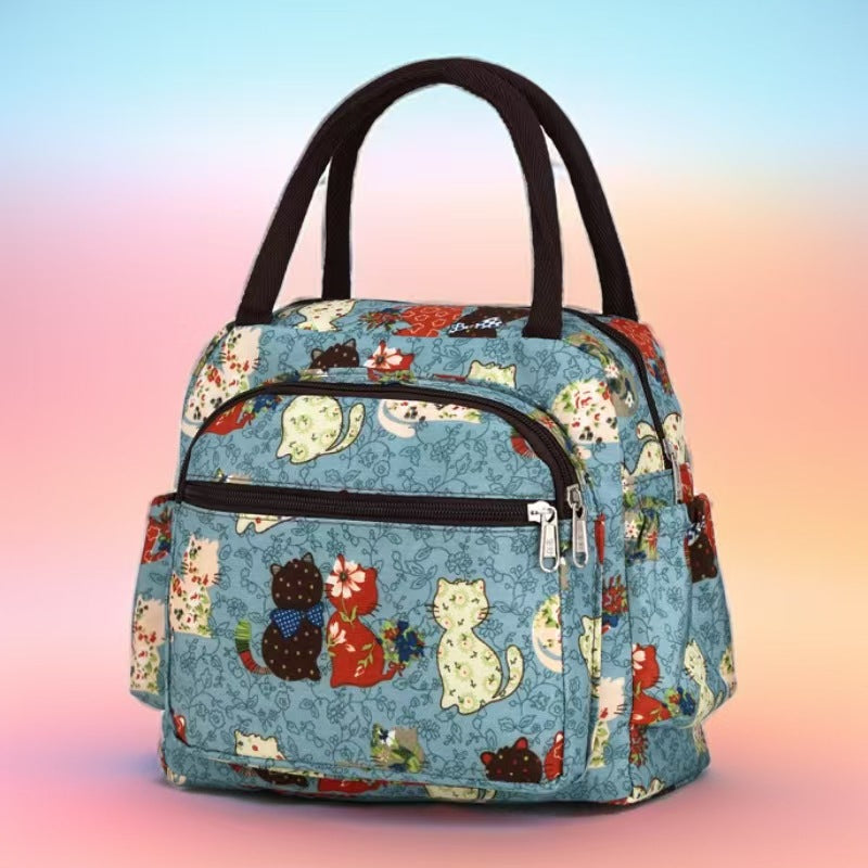 Cat Print Insulated Lunch Bag LoungeYard — product view 1