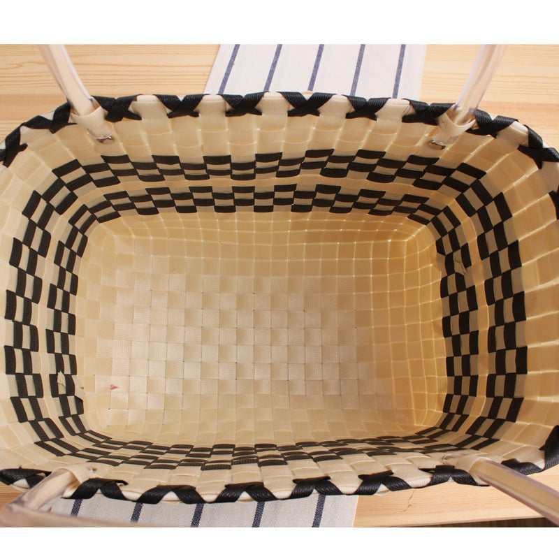 Braided shopping bag with elegant accents LoungeYard — product view 4