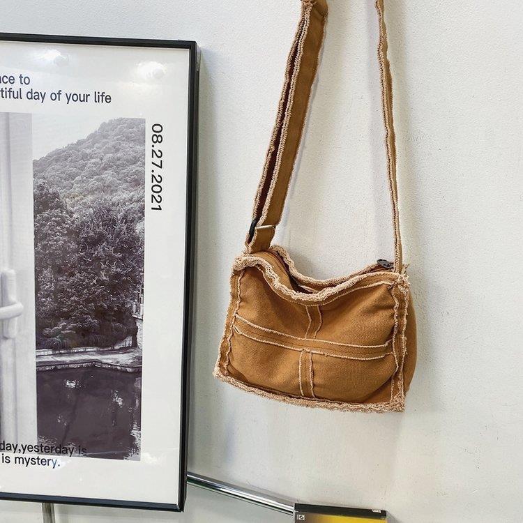 Casual Frayed Denim Shoulder Bag — product view 3