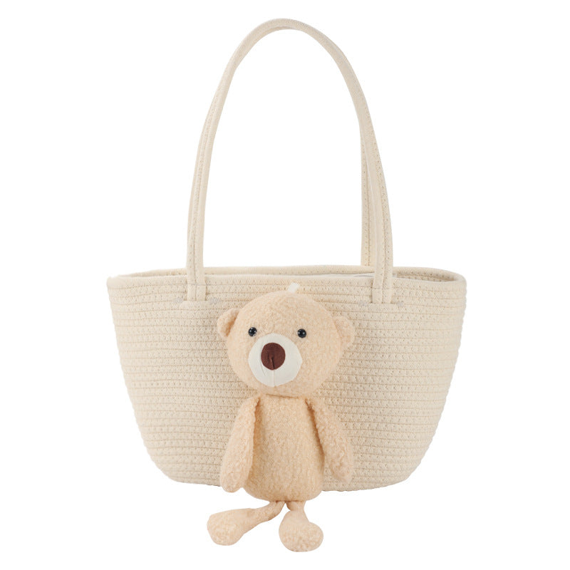 Women's handbag with cute cuddle bear accent LoungeYard — product view 2