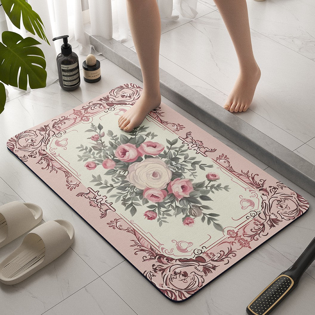 Vintage Floral Bath Mat LoungeYard — product view 7