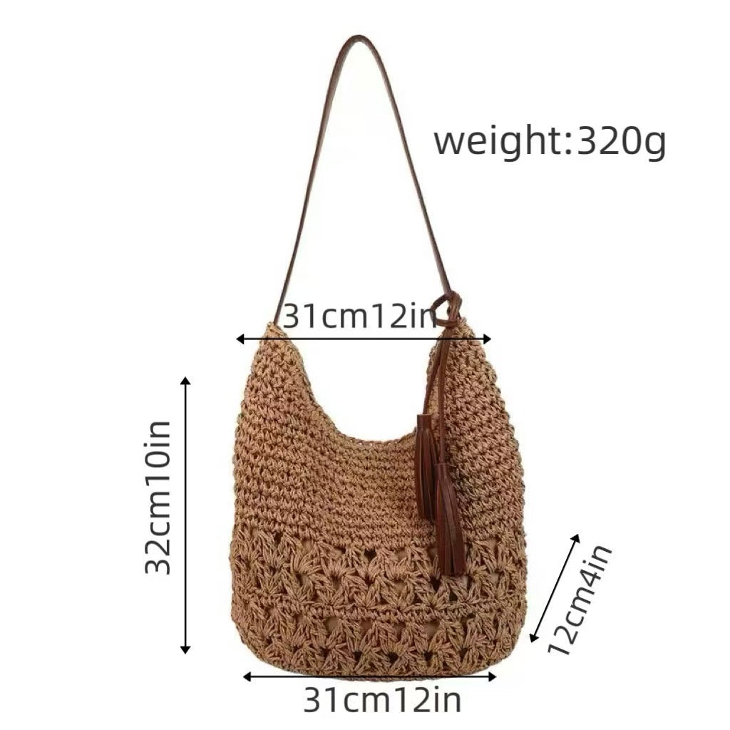 Macrame Crossbody Bag with Tassel Details LoungeYard — product view 6