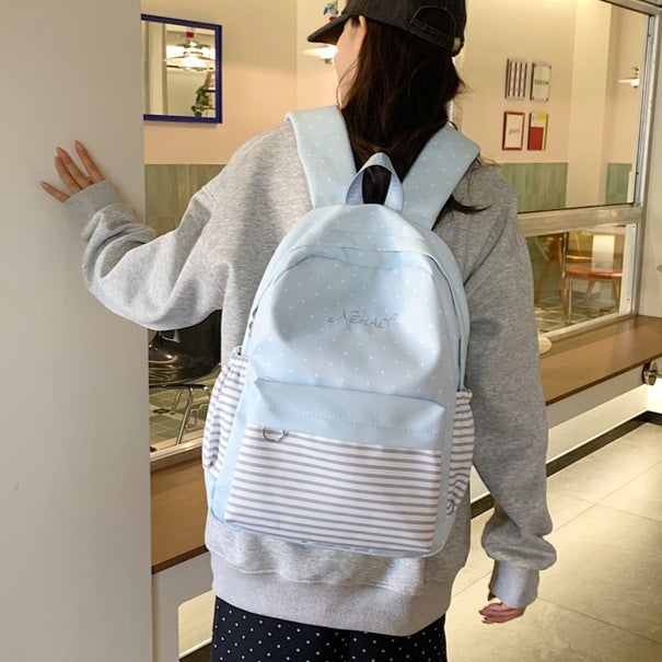 Polka Dot Print Casual Backpack LoungeYard — product view 1