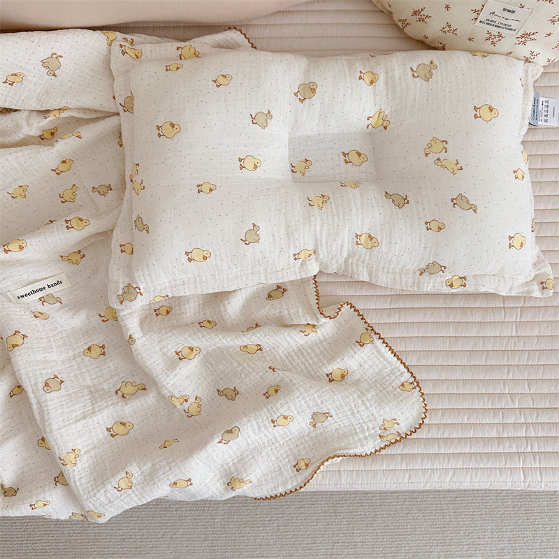 Unisex Mull blanket with cute bear design LoungeYard — product view 7