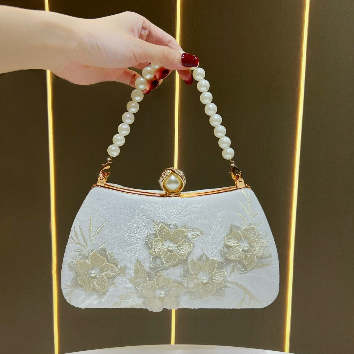 Embroidered Floral Evening Clutch — product view 2