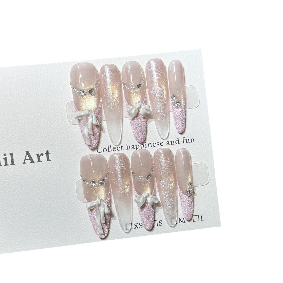 Decorative Bow-Embellished Press-On Nail Set — product view 4