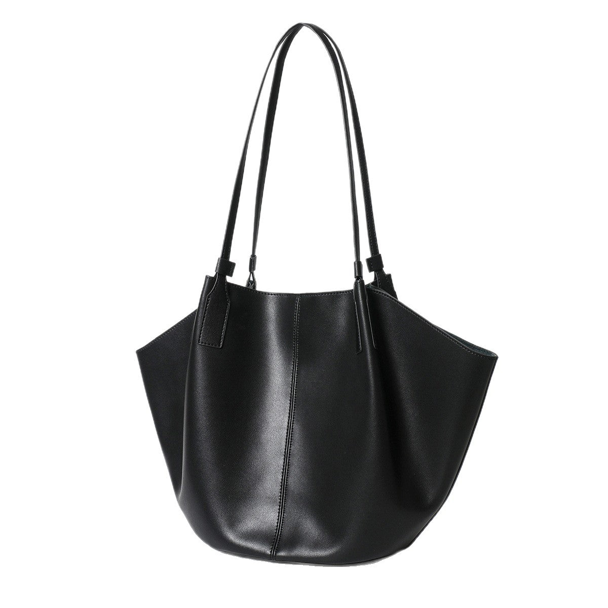 Slouchy Sculptural Open-Top Shoulder Tote with Center Seam — product view 5