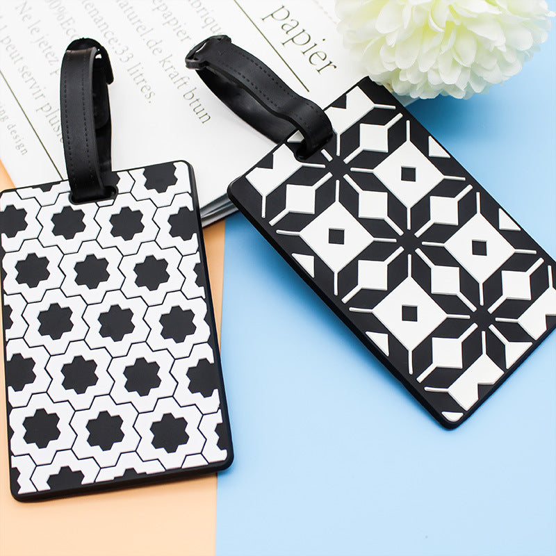 Unisex Geometric Pattern Luggage Tag LoungeYard — product view 5