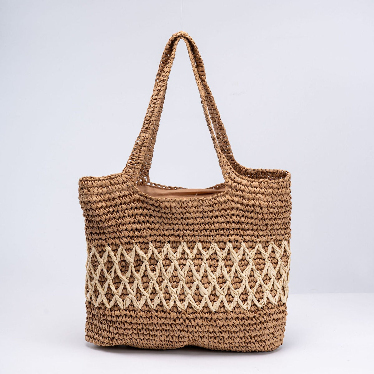 Handwoven shopping bag with decorative pattern LoungeYard — product view 4