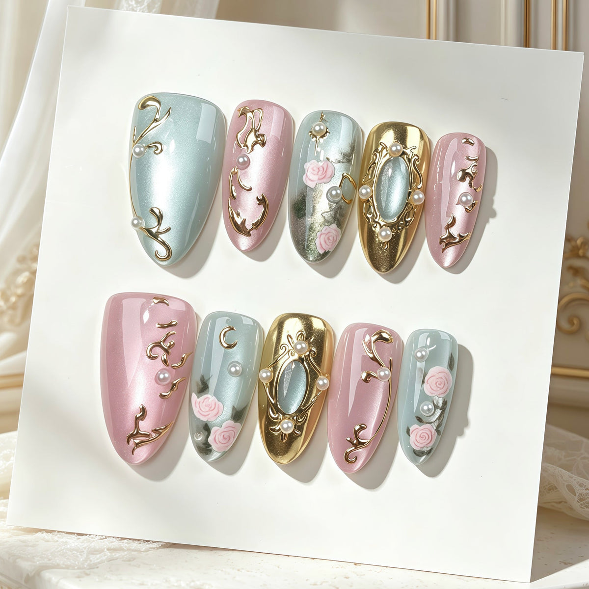Floral Design Press-On Nails — product view 3