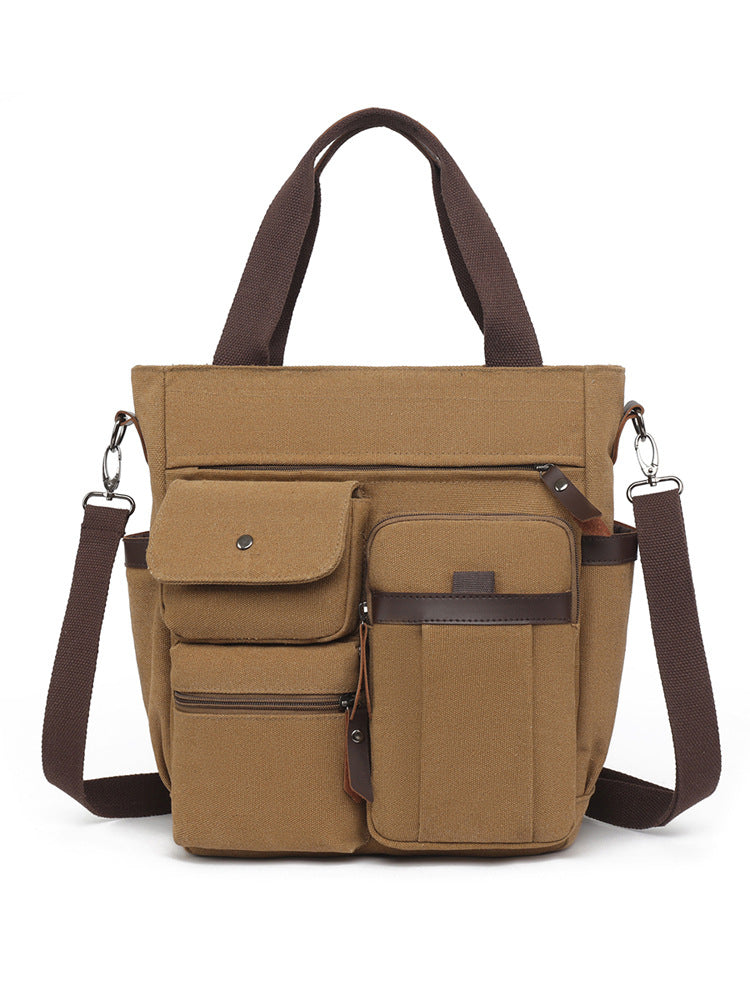 Multi-Pocket Canvas Tote Bag LoungeYard — product view 4