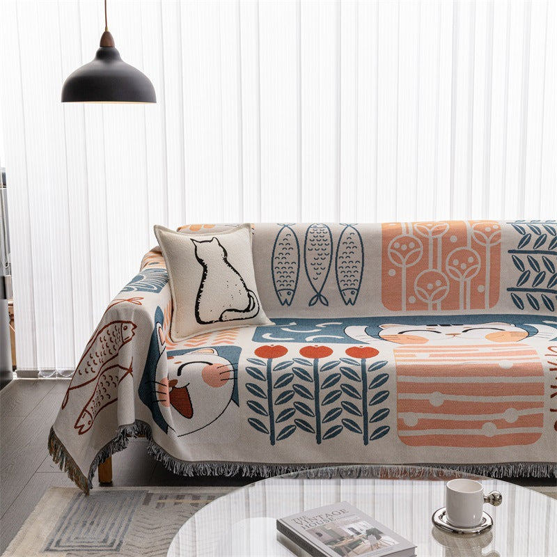 Cat-Themed Decorative Throw Blanket — product view 2