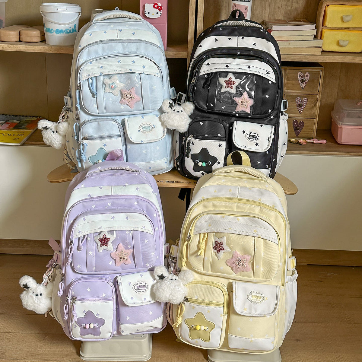 Playful Star-Embellished Backpack LoungeYard — product view 4