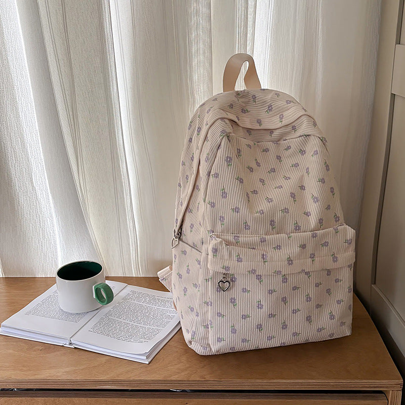 Floral Patterned Casual Backpack LoungeYard — product view 3