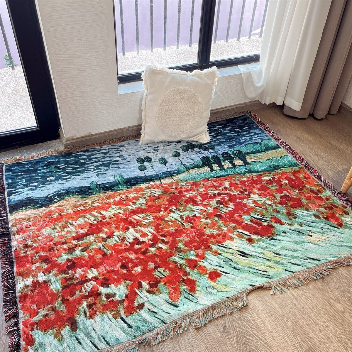 Artistic Floral Tapestry Throw Blanket — product view 2