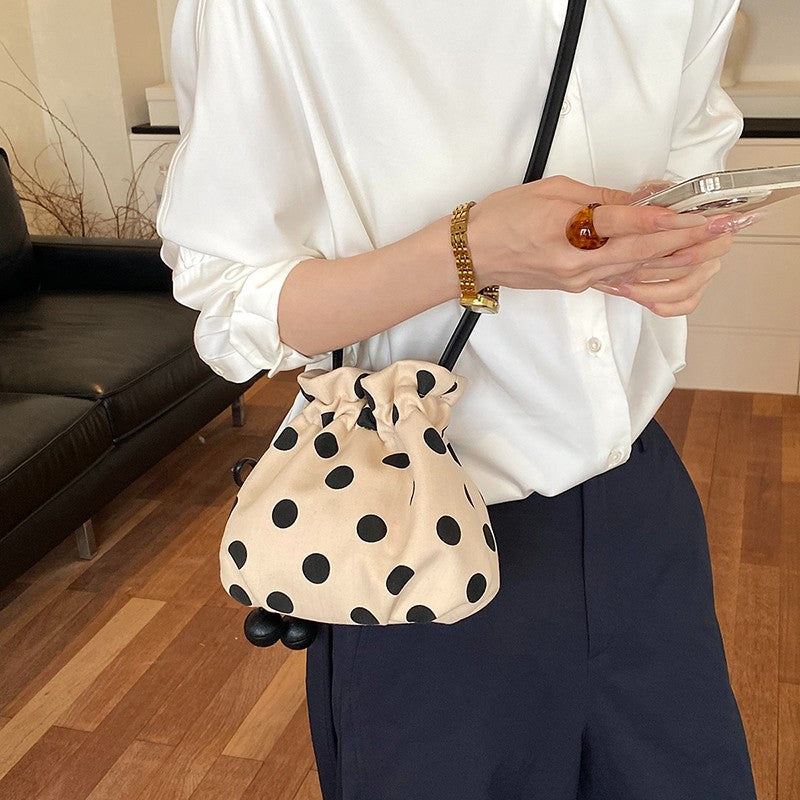 WoFun Polka Dot Drawstring Mini Handbag LoungeYard — product view 2