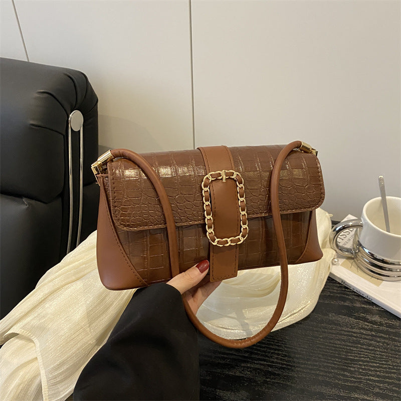 Crocodile Patterned Chain Strap Handbag LoungeYard — product view 1