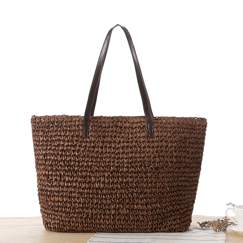 Braided beach bag with sturdy zipper LoungeYard — product view 3