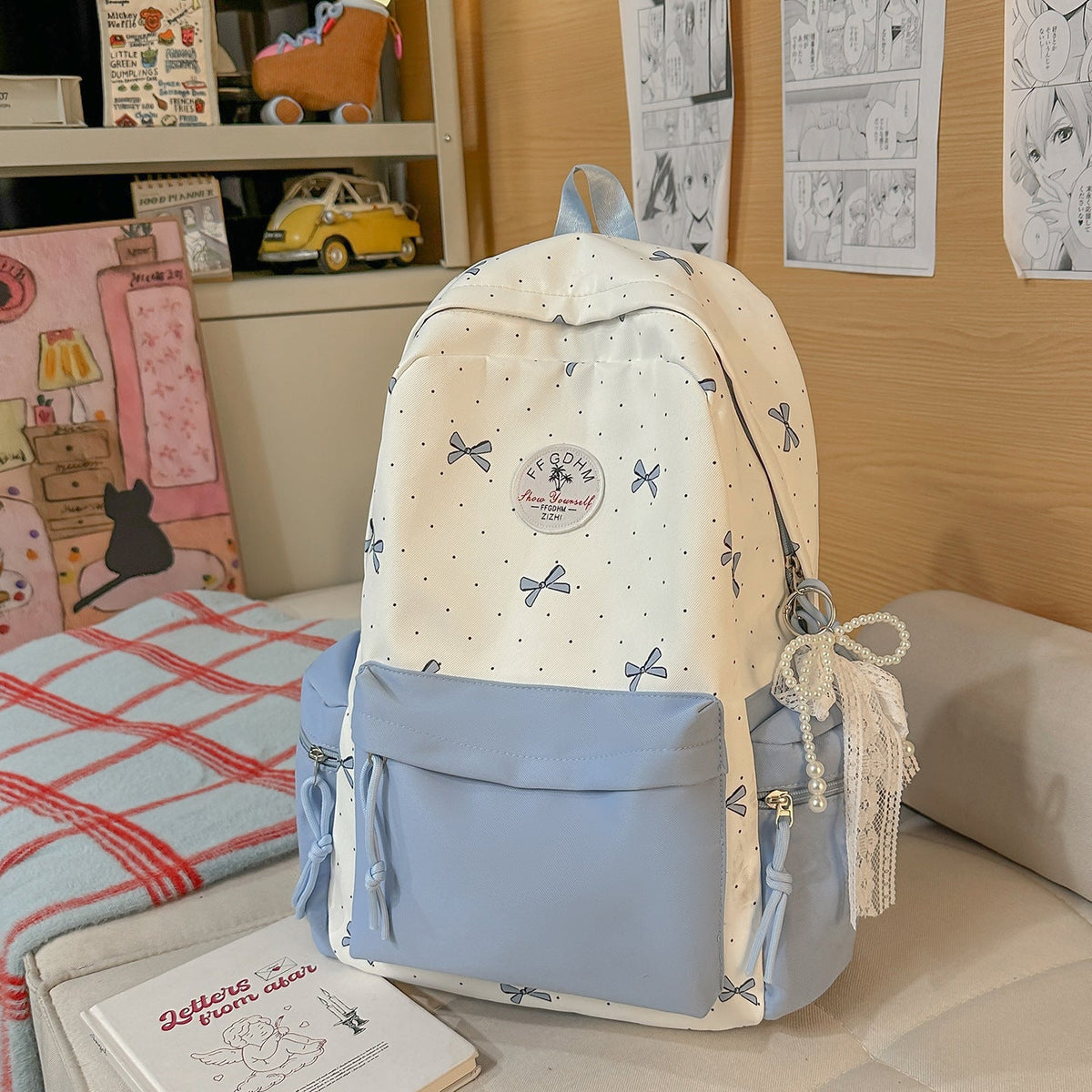 Stylish Bow-Embellished Casual Backpack LoungeYard — product view 7