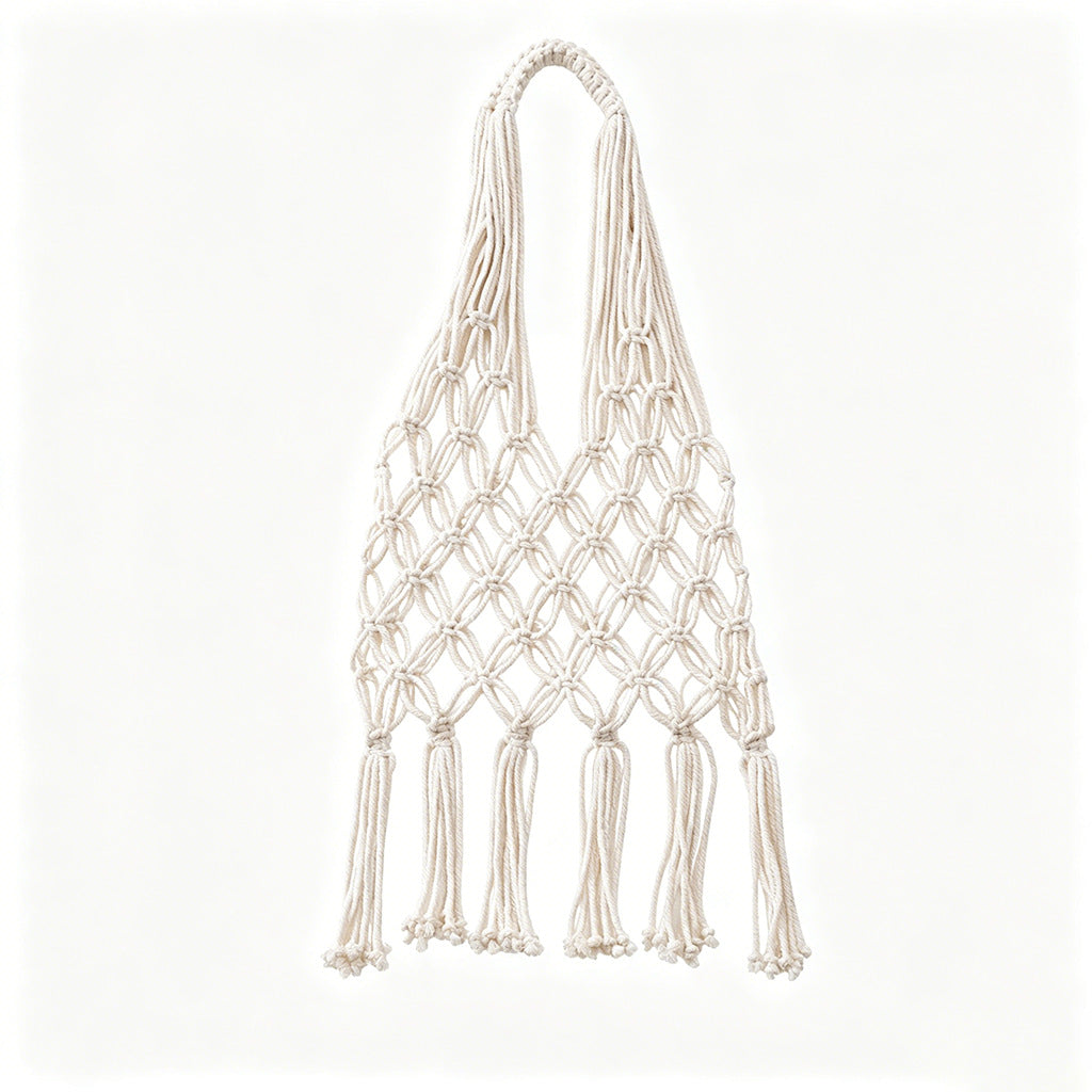 Macrame Tote Bag with Knotted Design LoungeYard — product view 2