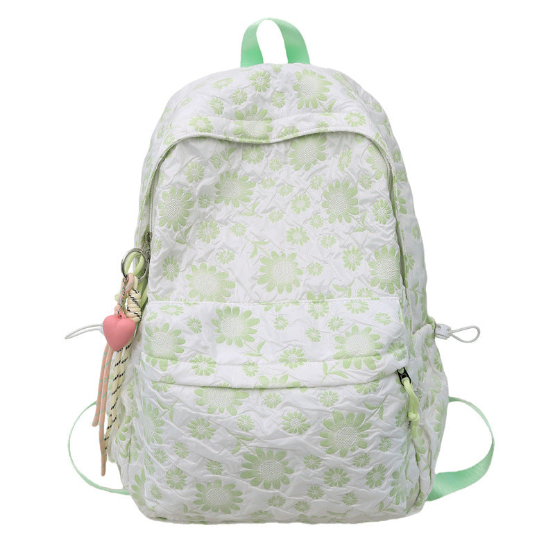 Floral Print Quilted Backpack — product view 2