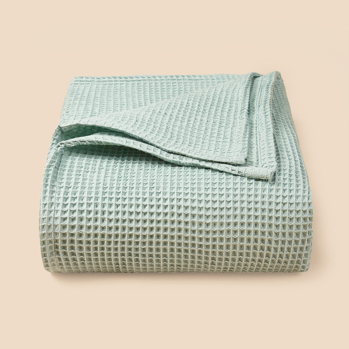 Textured Waffle Weave Throw Blanket LoungeYard — product view 4