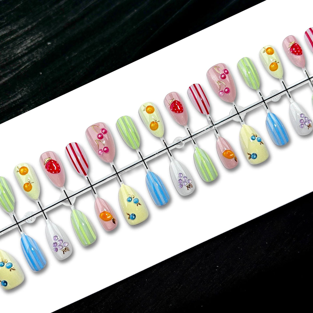 Artistic Fruit-Themed Press-On Nail Set — product view 1