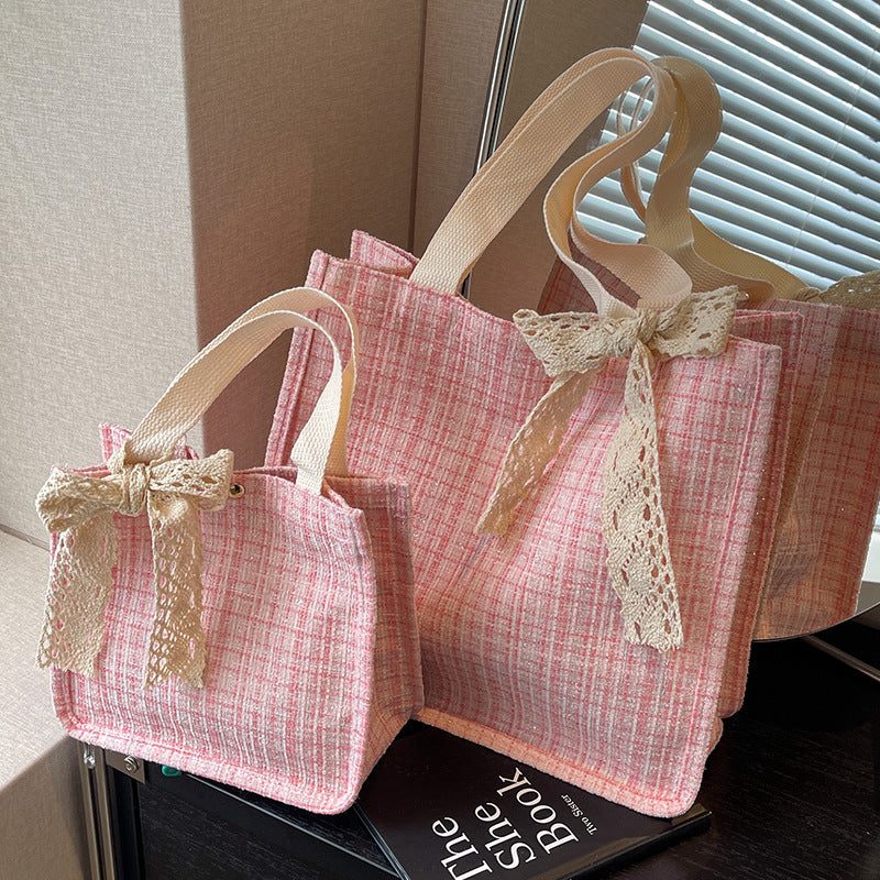 Lace-Detail Structured Tote Bag — product view 1
