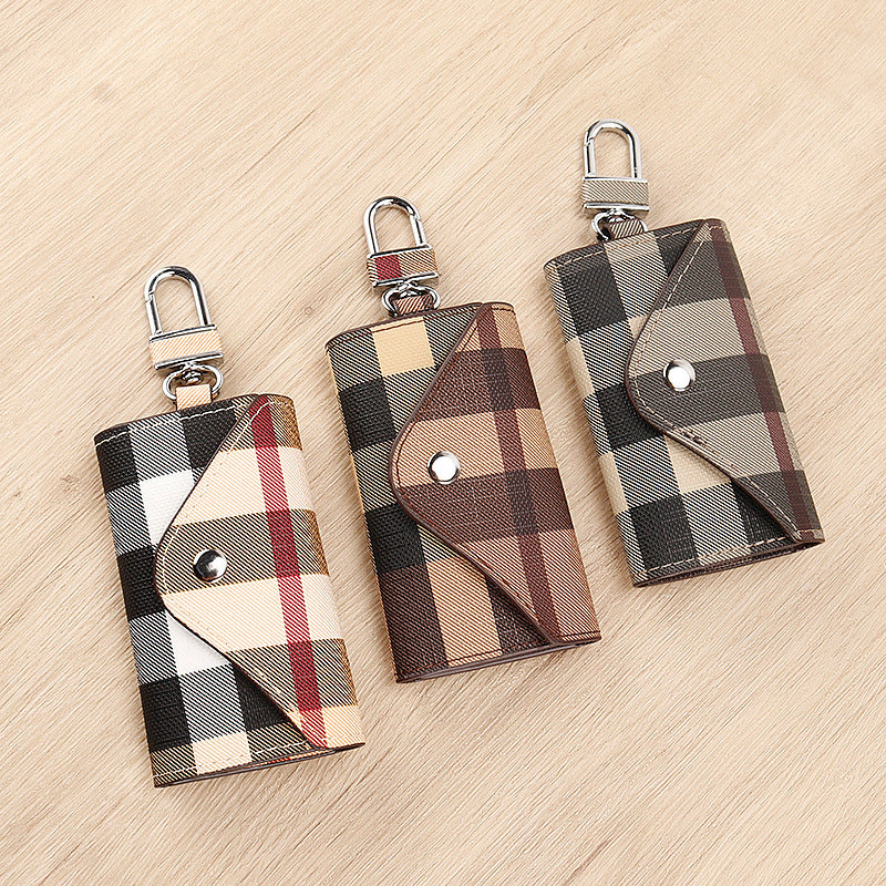 Elegant Plaid Pattern Card Case LoungeYard — product view 1
