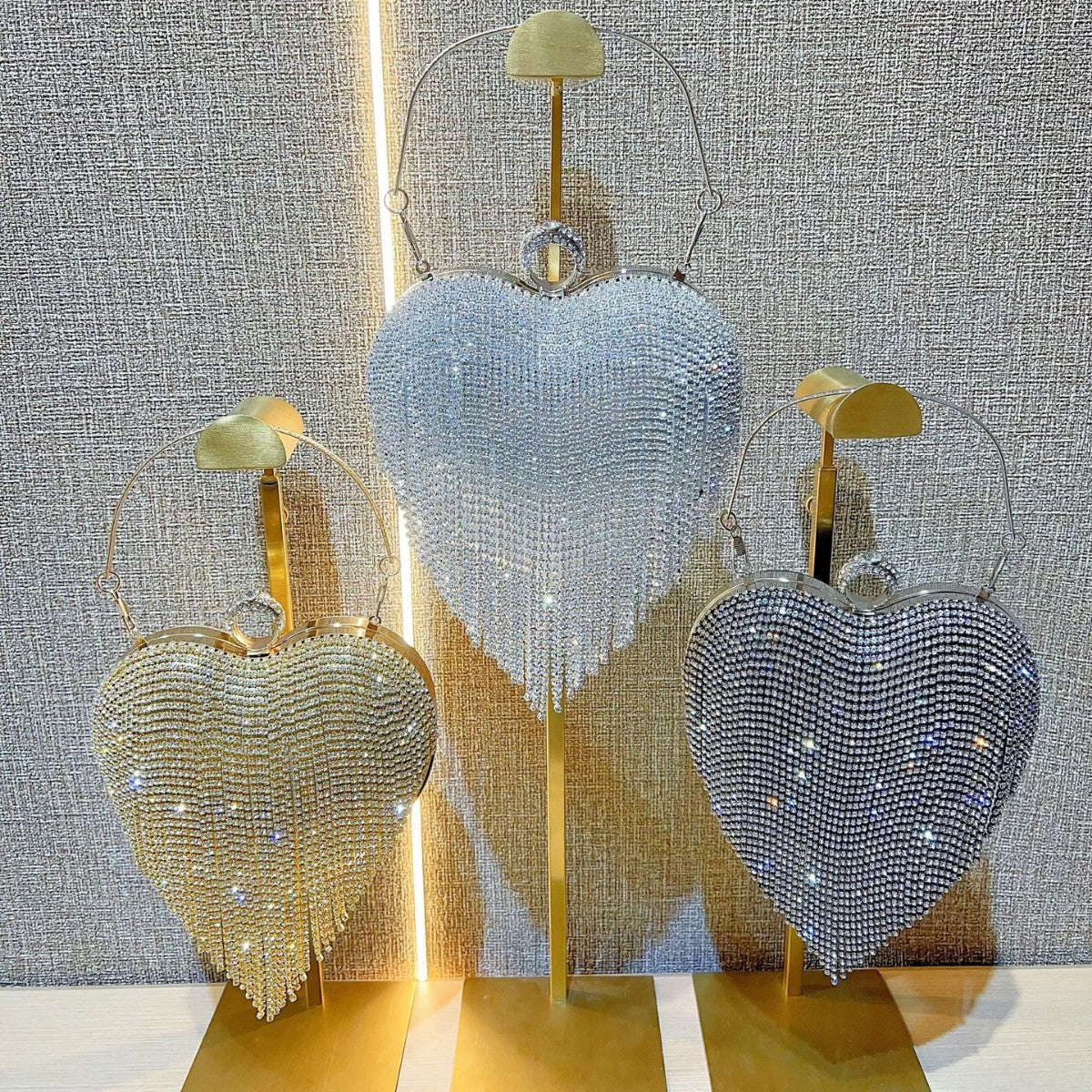 Heart-Shaped Rhinestone Evening Handbag — product view 4