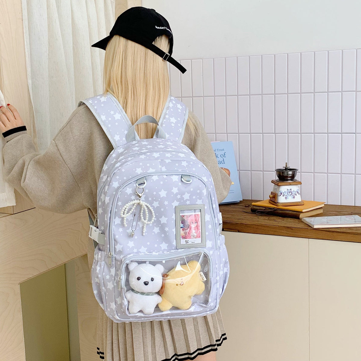 Adventurous Star-Patterned Backpack LoungeYard — product view 2