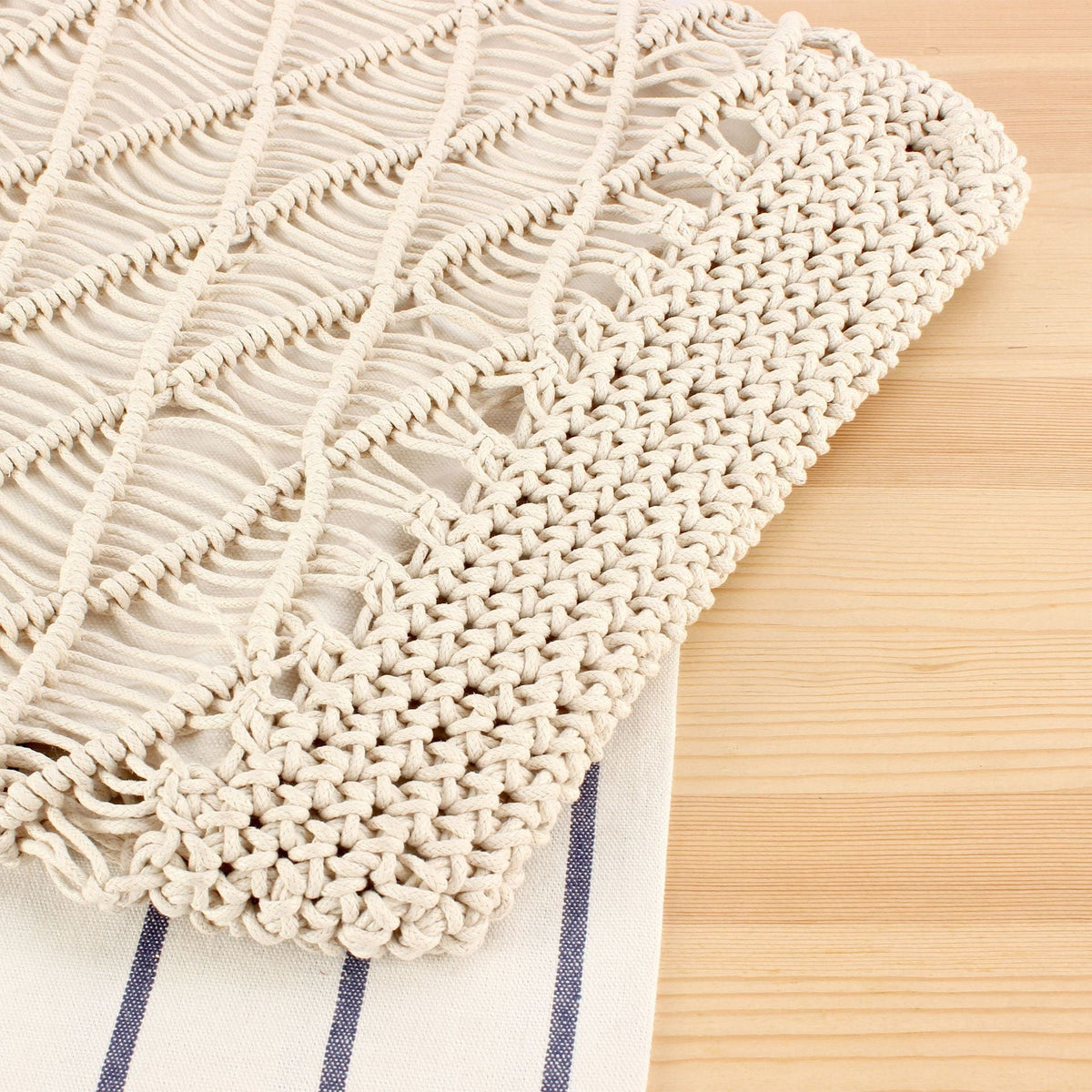 Macramé Tote Bag with Elegant Details LoungeYard — product view 4