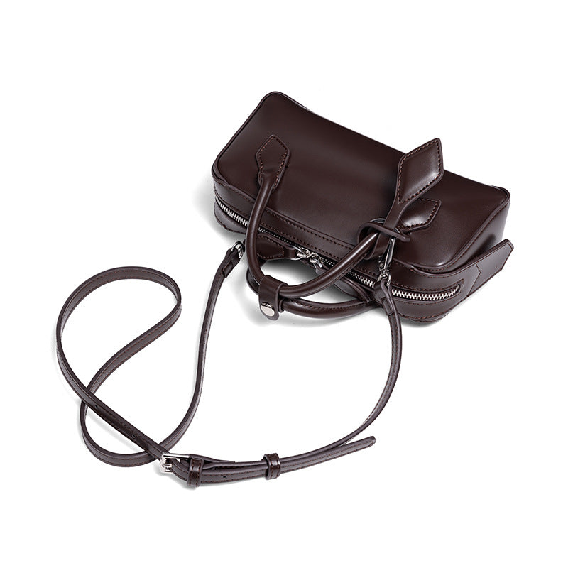 Structured Leather Mini Satchel LoungeYard — product view 5