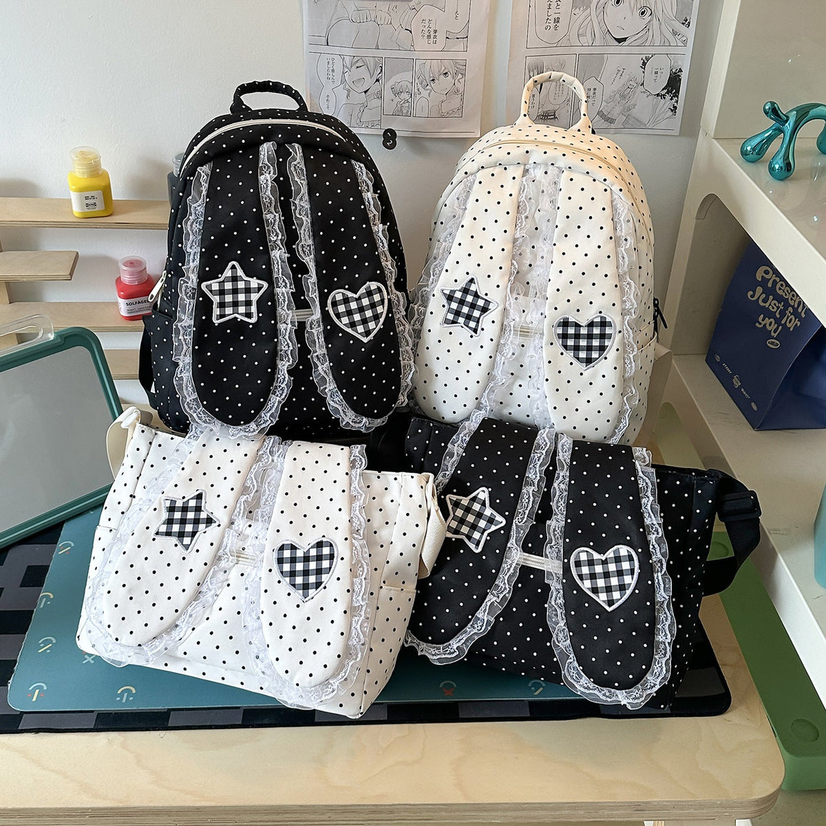 Charming Bunny Ear Backpack LoungeYard — product view 4