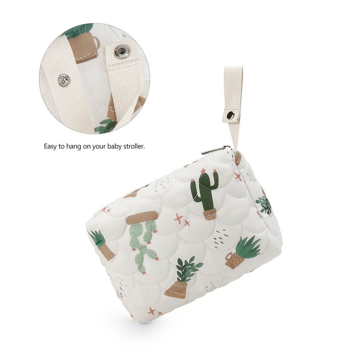Stylish cosmetic bag with trendy plant motifs LoungeYard — product view 3