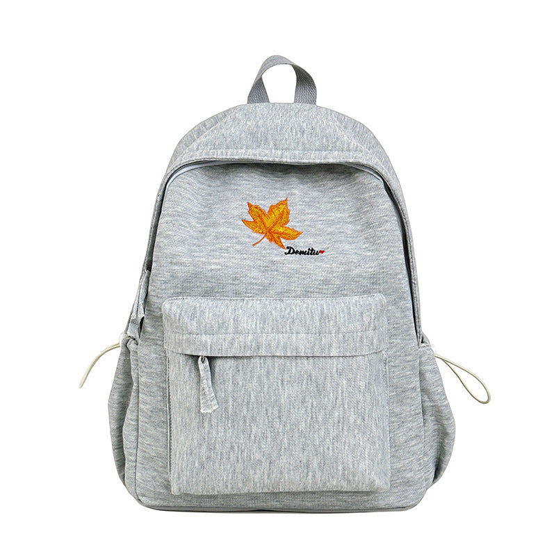 Casual Embroidered Leaf Backpack LoungeYard — product view 5