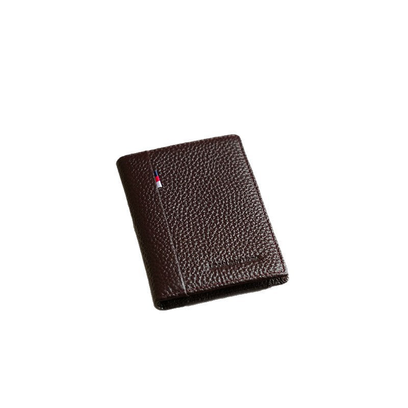 Compact Textured Leather Card Holder — product view 5