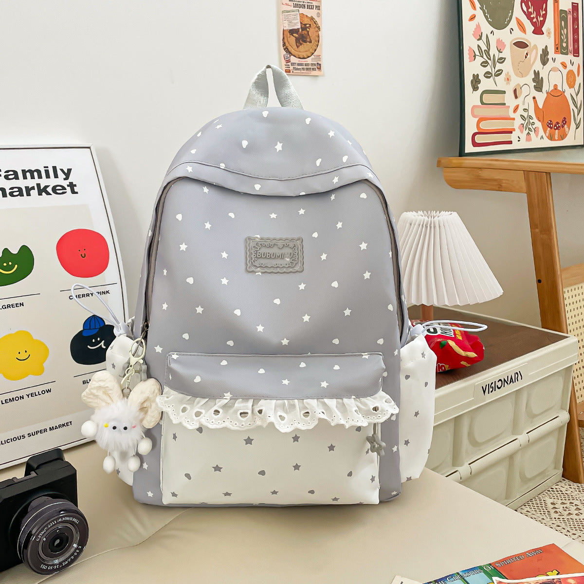 Playful Star-Patterned Backpack LoungeYard — product view 6