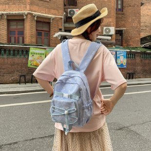 Charming Bow-Embellished Casual Backpack LoungeYard — product view 1