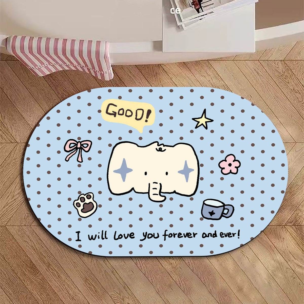 Cute Dog-Themed Plush Bath Mat — product view 3