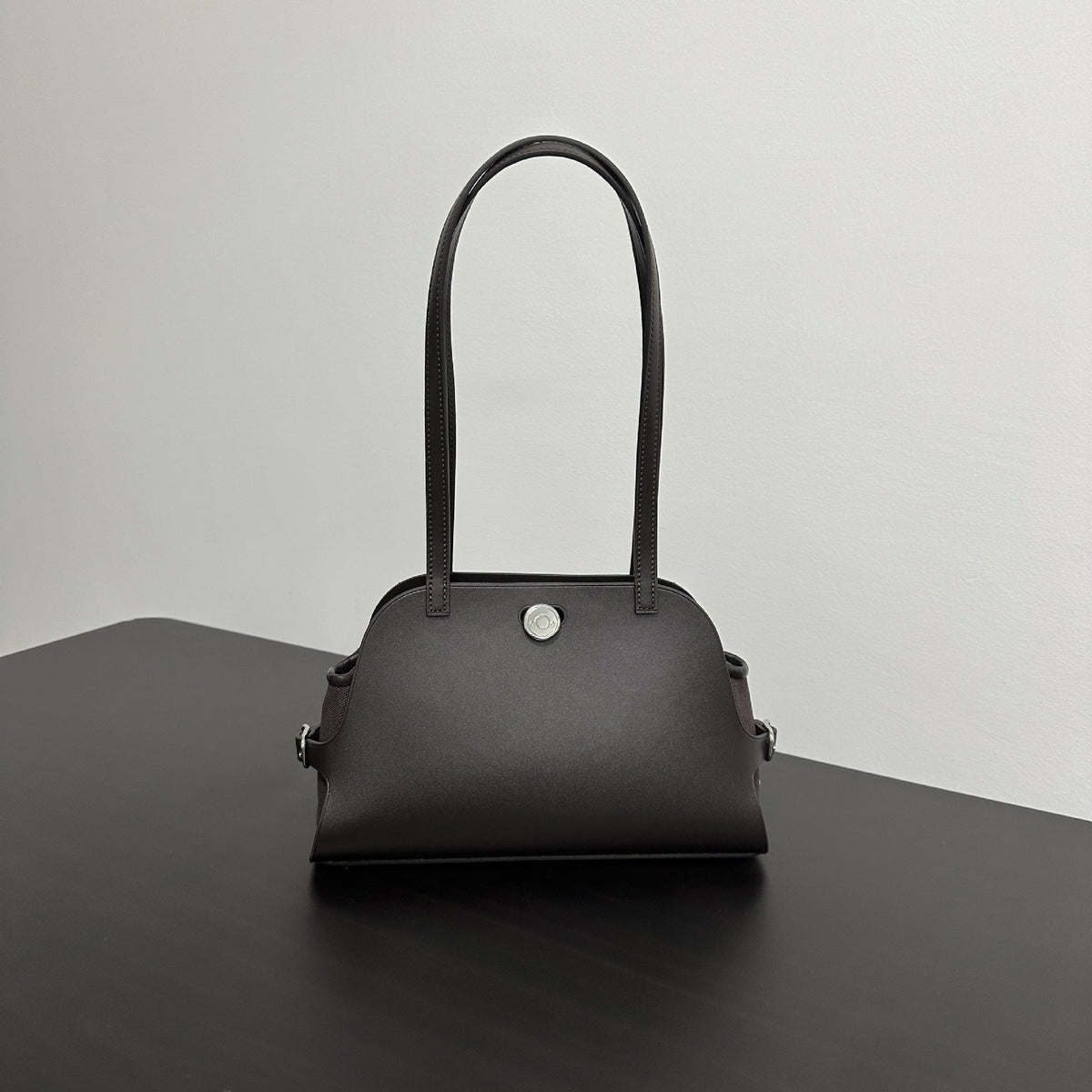 Structured Dome Tote with Long Double Shoulder Straps — product view 4