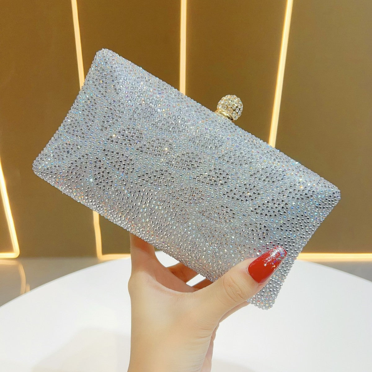 Rhinestone-Embellished Clutch — product view 6