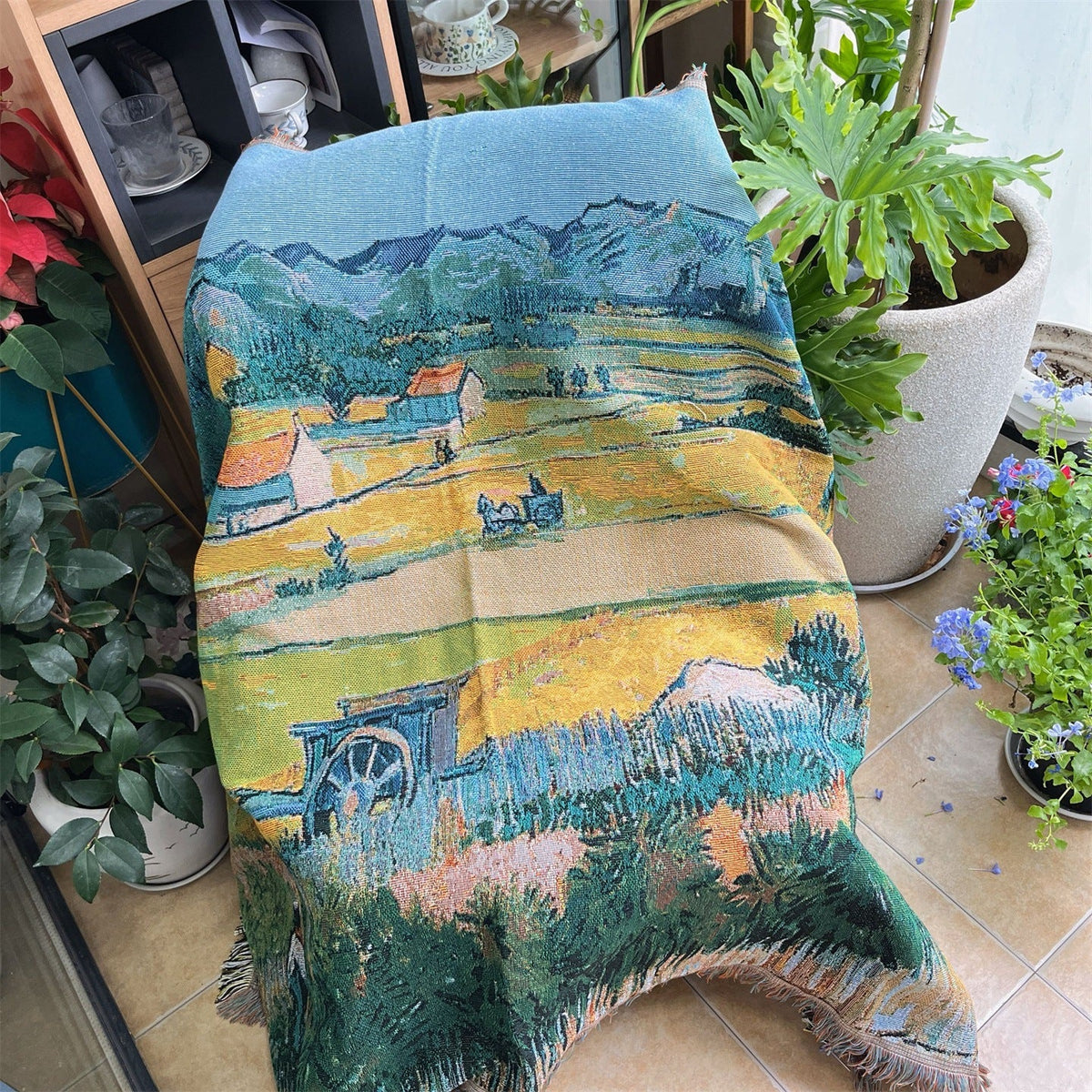 Artistic Landscape Pattern Throw Blanket — product view 1