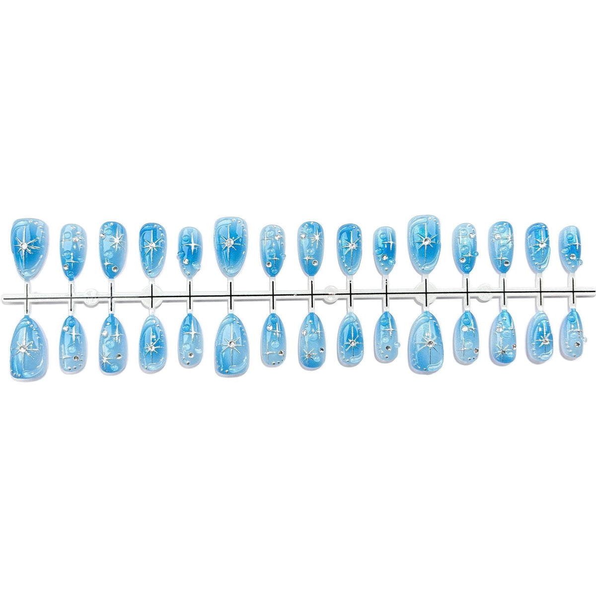 Decorative Press-On Nail Art Set with Star Accents — product view 4