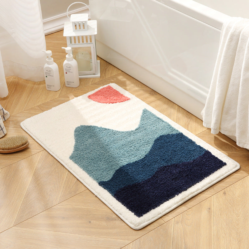 Artistic Sunset Pattern Bath Mat — product view 4