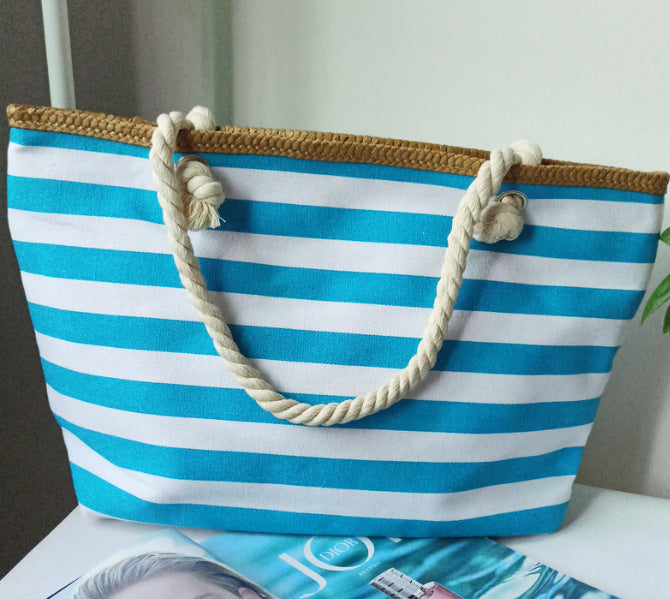 Large beach bag with maritime stripes LoungeYard — product view 7