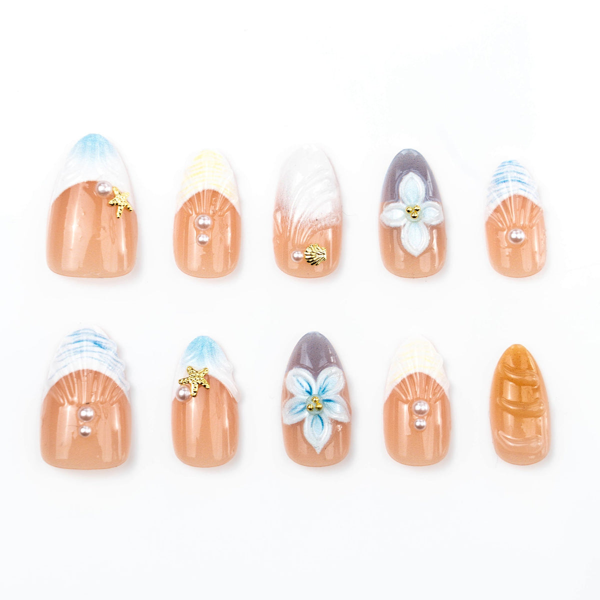 Artistic Shell-Inspired Press-On Nails — product view 2