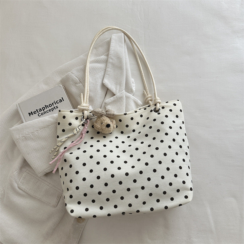 Playful Polka Dot Fabric Tote Bag — product view 4