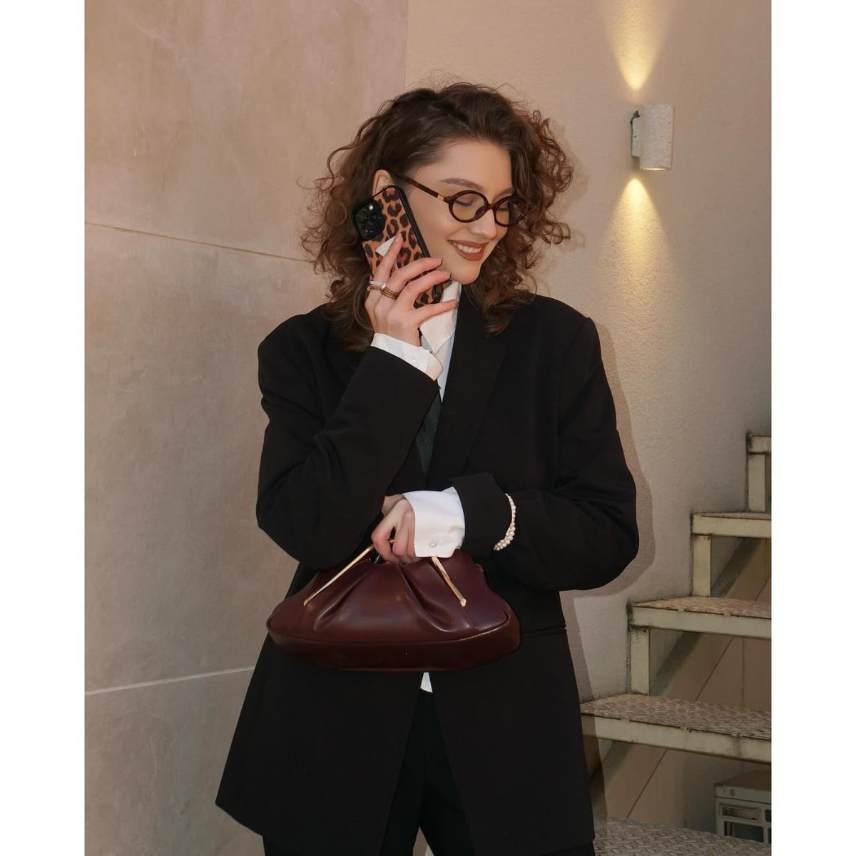 Designer handbag with unique handle LoungeYard — product view 1